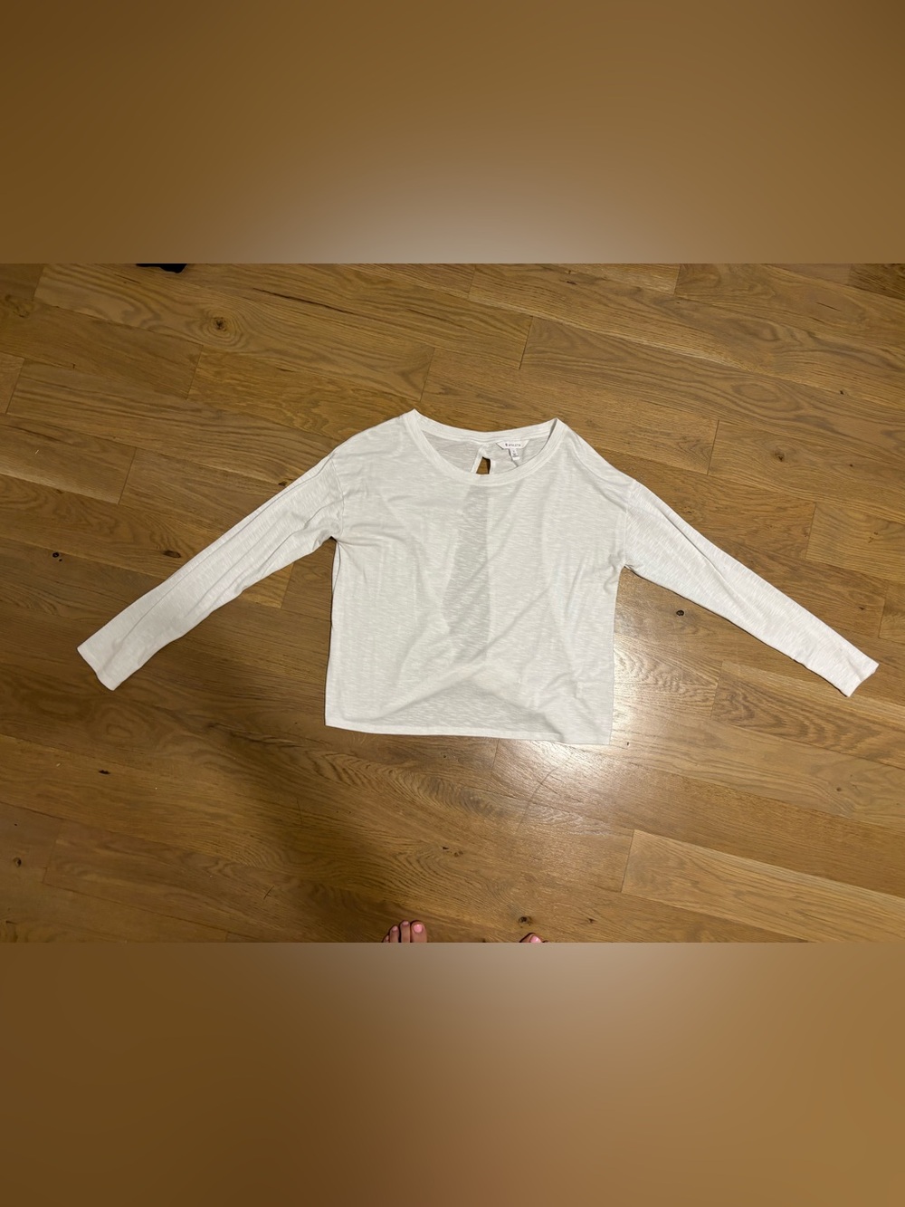 Athleta scoop Neck Long Sleeve Top in White open back size small